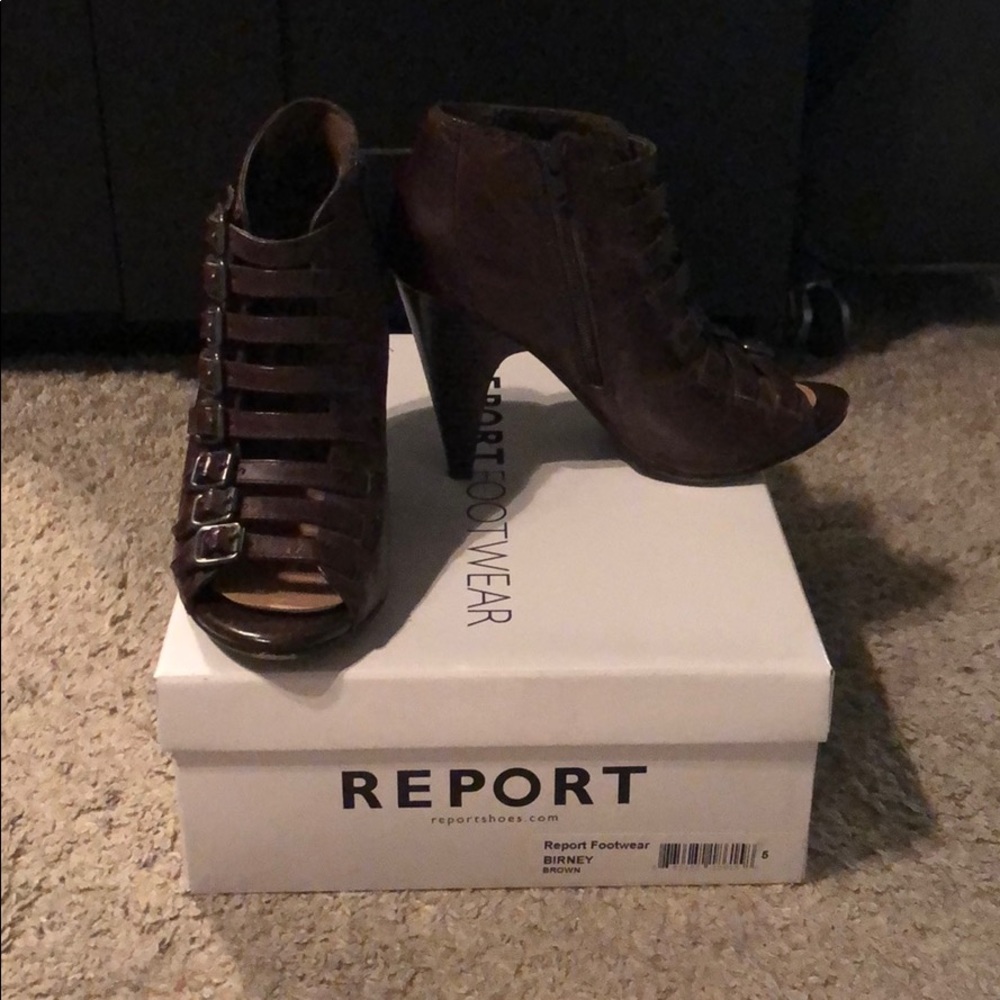 Report strappy Birney booties